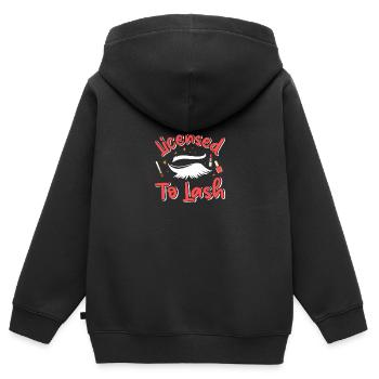 Technologie des cils - Sweat Premium à capuche zippé enfant bio - noir - Dos - AI Model Kid Male (0cm)