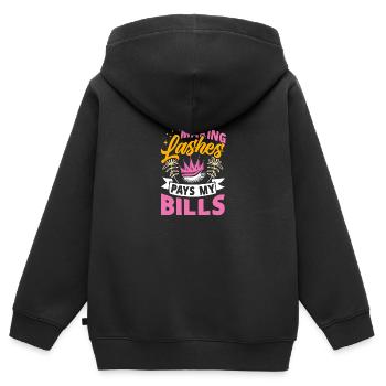 Technologie des cils - Sweat Premium à capuche zippé enfant bio - noir - Dos - AI Model Kid Male (0cm)