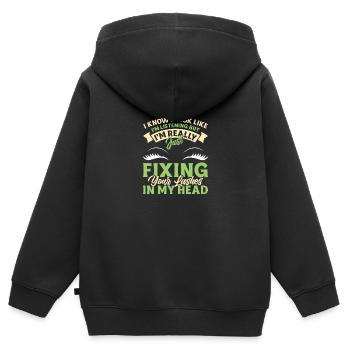 Technologie des cils - Sweat Premium à capuche zippé enfant bio - noir - Dos - AI Model Kid Male (0cm)