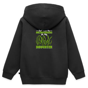 Micro-pousses Micro-pousses - Sweat Premium à capuche zippé enfant bio - noir - Dos - AI Model Kid Male (0cm)