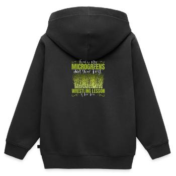 Micro-pousses Micro-pousses - Sweat Premium à capuche zippé enfant bio - noir - Dos - AI Model Kid Male (0cm)