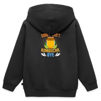 Kombucha Scoby fermented drinks - Kinder Premium Organic Zip Hoodie - Schwarz - Hinten - AI Model Kid Male (0cm)