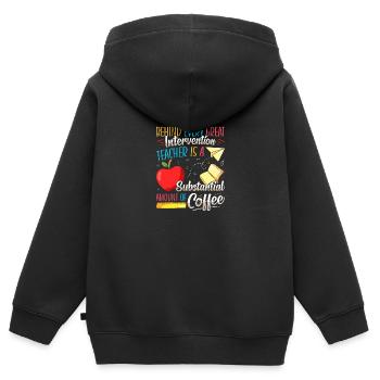 Enseignant d’intervention, Spécialiste de l’intervention - Sweat Premium à capuche zippé enfant bio - noir - Dos - AI Model Kid Male (0cm)