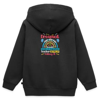 Enseignant d’intervention, Spécialiste de l’intervention - Sweat Premium à capuche zippé enfant bio - noir - Dos - AI Model Kid Male (0cm)