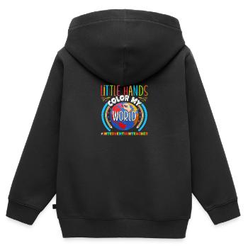 Enseignant d’intervention, Spécialiste de l’intervention - Sweat Premium à capuche zippé enfant bio - noir - Dos - AI Model Kid Male (0cm)