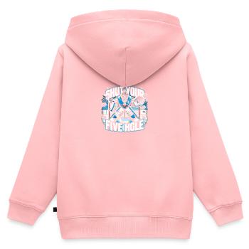 Halt dein Maul! - Kinder Premium Organic Zip Hoodie - Rosa - Hinten - AI Model Kid Female (0cm)