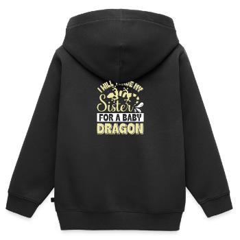Triton - Sweat Premium à capuche zippé enfant bio - noir - Dos - AI Model Kid Male (0cm)