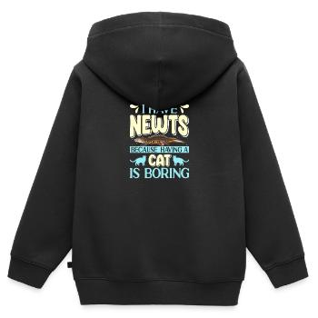 Triton - Sweat Premium à capuche zippé enfant bio - noir - Dos - AI Model Kid Male (0cm)