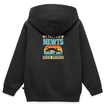 Triton - Sweat Premium à capuche zippé enfant bio - noir - Dos - AI Model Kid Male (0cm)