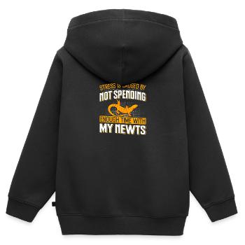 Triton - Sweat Premium à capuche zippé enfant bio - noir - Dos - AI Model Kid Male (0cm)