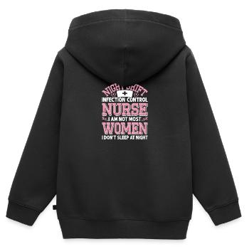 Caregiver Infection Control - Kids Premium Organic Zip-up Hoodie - black - Back - AI Model Kid Male (0cm)
