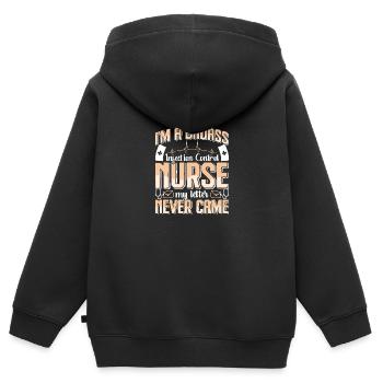 Caregiver Infection Control - Kids Premium Organic Zip-up Hoodie - black - Back - AI Model Kid Male (0cm)