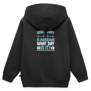 Caregiver Infection Control - Kids Premium Organic Zip-up Hoodie - black - Back - AI Model Kid Male (0cm)