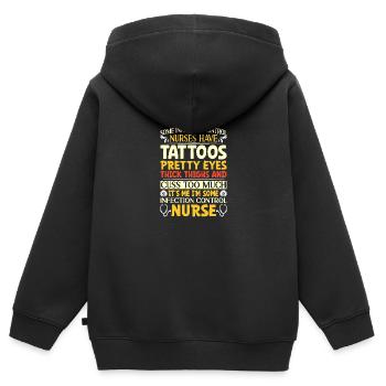Caregiver Infection Control - Kids Premium Organic Zip-up Hoodie - black - Back - AI Model Kid Male (0cm)