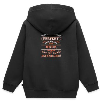 OGUZ drôle pour la journée du nom avec le nom - Sweat Premium à capuche zippé enfant bio - noir - Dos - AI Model Kid Male (0cm)