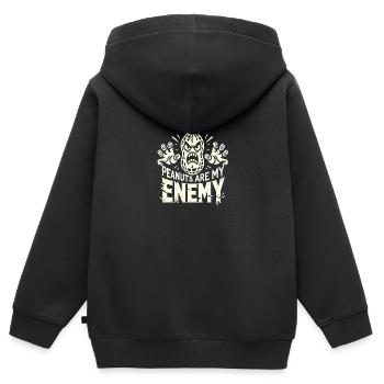 Erdnüsse sind mein Feind - Kinder Premium Organic Zip Hoodie - Schwarz - Hinten - AI Model Kid Male (0cm)