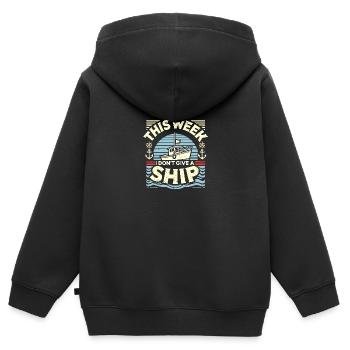 Diese Woche schenke ich kein Schiff - Kinder Premium Organic Zip Hoodie - Schwarz - Hinten - AI Model Kid Male (0cm)