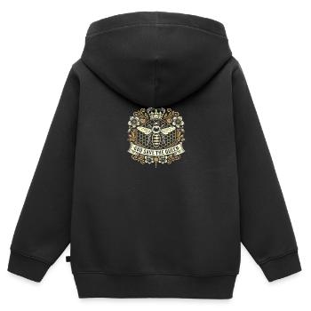 Gott schütze die Königin - Kinder Premium Organic Zip Hoodie - Schwarz - Hinten - AI Model Kid Male (0cm)