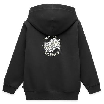 Ich bin fließend in Stille - Kinder Premium Organic Zip Hoodie - Schwarz - Hinten - AI Model Kid Male (0cm)