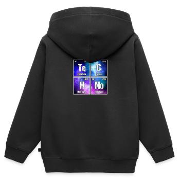 Tableau périodique techno ! Rave et festival parfaits - Sweat Premium à capuche zippé enfant bio - noir - Dos - AI Model Kid Male (0cm)