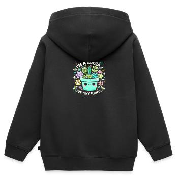 Ich bin eine Sukka für winzige Pflanzen - Kinder Premium Organic Zip Hoodie - Schwarz - Hinten - AI Model Kid Male (0cm)