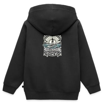 Paddleboarding macht mich nass - Kinder Premium Organic Zip Hoodie - Schwarz - Hinten - AI Model Kid Male (0cm)