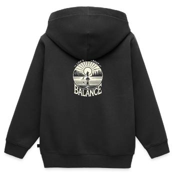 Das Leben ist eine Frage des Gleichgewichts - Kinder Premium Organic Zip Hoodie - Schwarz - Hinten - AI Model Kid Male (0cm)