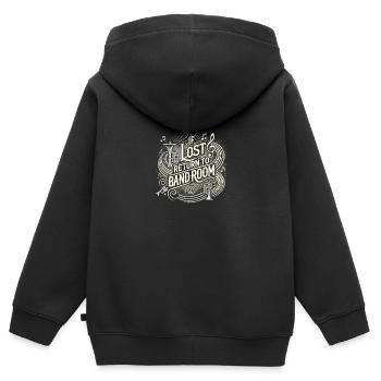 Bei Verlust zurück zum Bandraum - Kinder Premium Organic Zip Hoodie - Schwarz - Hinten - AI Model Kid Male (0cm)
