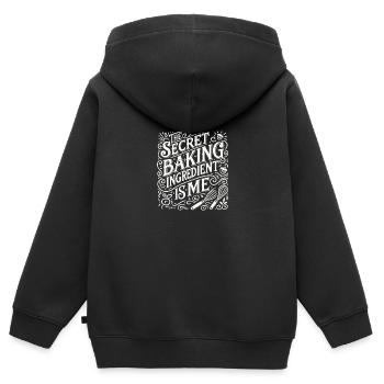 Die geheime Zutat zum Backen bin ich - Kinder Premium Organic Zip Hoodie - Schwarz - Hinten - AI Model Kid Male (0cm)