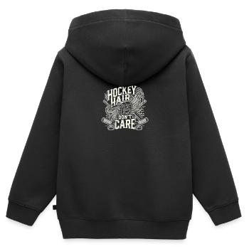Hockey-Haar ist egal - Kinder Premium Organic Zip Hoodie - Schwarz - Hinten - AI Model Kid Male (0cm)