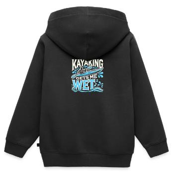 Kajakfahren macht mich nass - Kinder Premium Organic Zip Hoodie - Schwarz - Hinten - AI Model Kid Male (0cm)