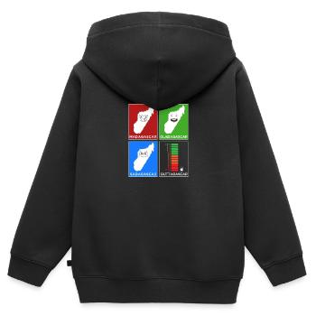 Madagascar Stimmungslevel Glücklich bis Ohne Sprit - Kinder Premium Organic Zip Hoodie - Schwarz - Hinten - AI Model Kid Male (0cm)