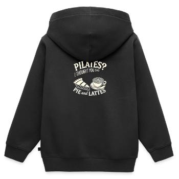 Pilates Ich dachte, Sie sagten Kuchen und - Kinder Premium Organic Zip Hoodie - Schwarz - Hinten - AI Model Kid Male (0cm)
