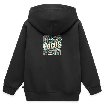 Konzentration - alles im Kopf - Kinder Premium Organic Zip Hoodie - Schwarz - Hinten - AI Model Kid Male (0cm)