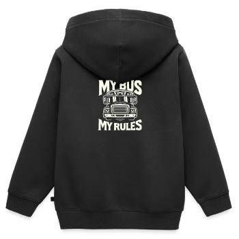 Mein Bus Meine Regeln - Kinder Premium Organic Zip Hoodie - Schwarz - Hinten - AI Model Kid Male (0cm)