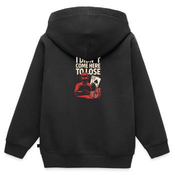 Ich bin nicht zum Verlieren hier - Kinder Premium Organic Zip Hoodie - Schwarz - Hinten - AI Model Kid Male (0cm)