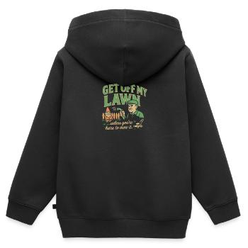 Runter von meiner Wiese - Kinder Premium Organic Zip Hoodie - Schwarz - Hinten - AI Model Kid Male (0cm)