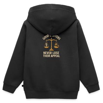 Gute Anwälte verlieren nie ihre Anziehungskraft - Kinder Premium Organic Zip Hoodie - Schwarz - Hinten - AI Model Kid Male (0cm)