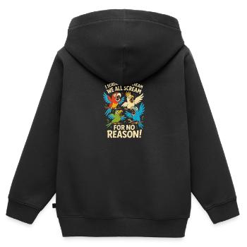 Ich schreie - Du schreist - Wir schreien alle ohne - Kinder Premium Organic Zip Hoodie - Schwarz - Hinten - AI Model Kid Male (0cm)