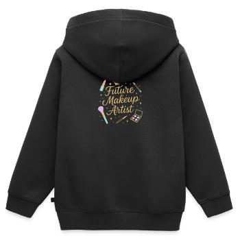 Zukünftiger Make-up Artist - Kinder Premium Organic Zip Hoodie - Schwarz - Hinten - AI Model Kid Male (0cm)