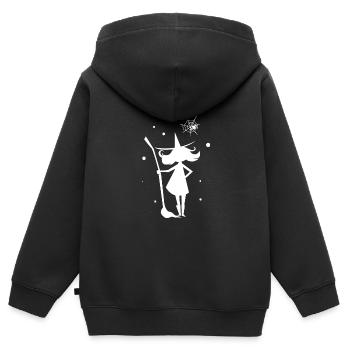 Halloween - Hexe Zauber Hexenbesen Magie - Kinder Premium Organic Zip Hoodie - Schwarz - Hinten - AI Model Kid Male (0cm)
