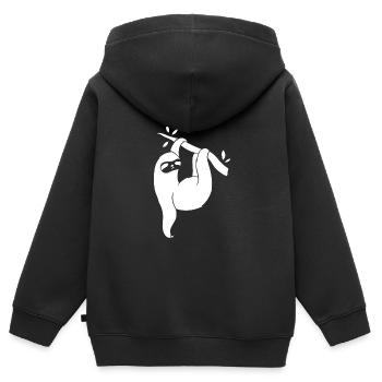 Sloth Chill Relax Relax Temps de sortie - Sweat Premium à capuche zippé enfant bio - noir - Dos - AI Model Kid Male (0cm)