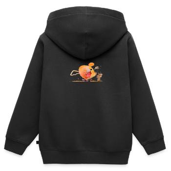 Rosi, die wilde Maus - Kinder Premium Organic Zip Hoodie - Schwarz - Hinten - AI Model Kid Male (0cm)