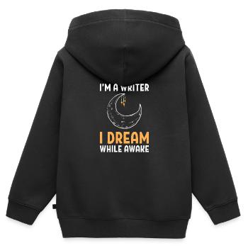 Autor - Kinder Premium Organic Zip Hoodie - Schwarz - Hinten - AI Model Kid Male (0cm)