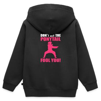Karate Selbstverteidigung Kampfsport - Kinder Premium Organic Zip Hoodie - Schwarz - Hinten - AI Model Kid Male (0cm)