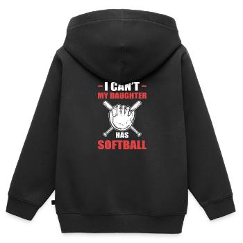 Softball Joueurs de softball - Sweat Premium à capuche zippé enfant bio - noir - Dos - AI Model Kid Male (0cm)