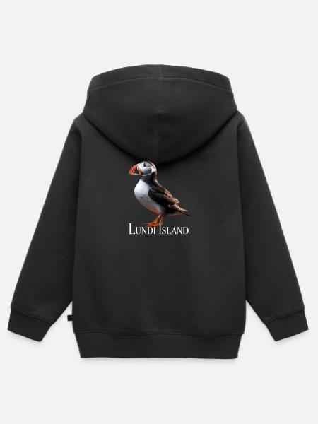 Lundi Island - Premium børne zip-hættetrøje økologisk - sort