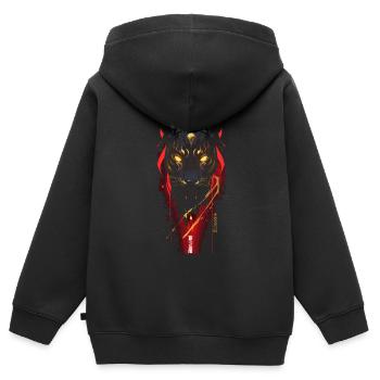 Futuristic Panther Gaming - Kids Premium Organic Zip-up Hoodie - black - Back - AI Model Kid Male (0cm)