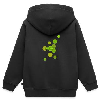 Julian - Kinder Premium Organic Zip Hoodie - Schwarz - Hinten - AI Model Kid Male (0cm)