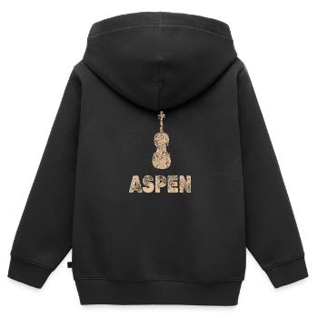 Violoncelle Violon Orchestre d’alto Aspen - Sweat Premium à capuche zippé enfant bio - noir - Dos - AI Model Kid Male (0cm)